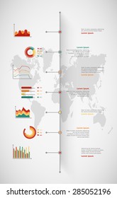 Timeline Vector Infographic World Map Stock Vector Royalty Free