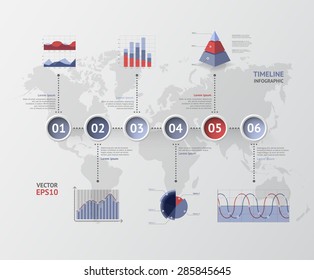 Timeline Vector Infographic World Map Stock Vector Royalty Free