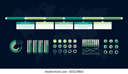 Timeline Vector Infographic World Map Stock Vector Royalty Free