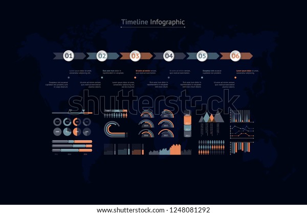 Timeline Vector Infographic World Map 600w 1248081292 