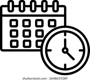 Design de ícone de linha de vetor de linha do tempo
