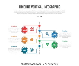 Timeline vertical base shape infographics template diagram with callout discussion box with dot line connector with 5 point step creative simple flat outline vector