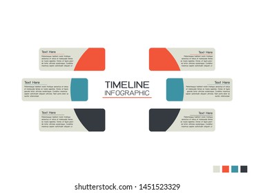 Timeline vertical Infographic with text. Flat design style.