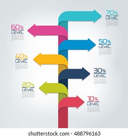 Timeline vertical report, template, chart, scheme, step by step infographic. Vector.