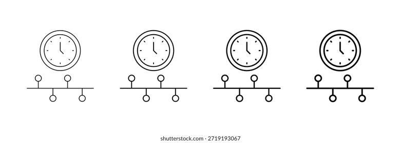 Symbole in der Zeitleistenansicht, Vektorgrafik in unterschiedlicher Linienart