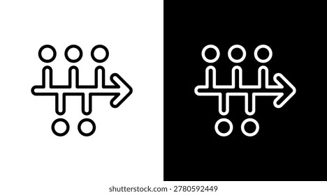 Timeline White Icon Set Design