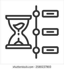 Timelines Outline Icon Vector Illustration