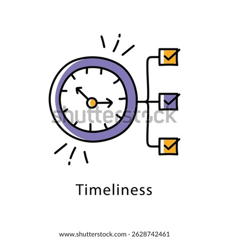 Timeliness Vector Filled Outline Style Icon. Eps 10 file