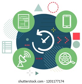 Timely Bill Payment and Recharge Services Abstract Illustration as EPS 10 File