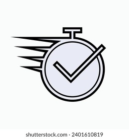 Timely Delivery Icon. Exact Duration. Applied as a Trendy Symbol for Design Elements, Websites, Presentations and Applications - Vector.