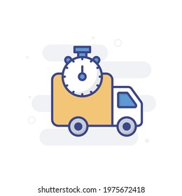 Timely Delivery vector filled outline icon style illustration. EPS 10 File