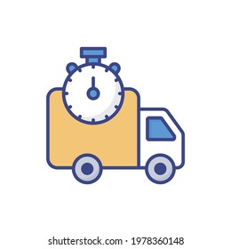 Timely Delivery vector icon style illustration. EPS 10 File