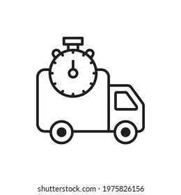 Timely Delivery vector outline icon style illustration. EPS 10 File