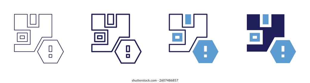 Timely delivery​ icon in 4 different styles. Thin Line, Line, Bold Line, Duotone. Duotone style. Editable stroke.