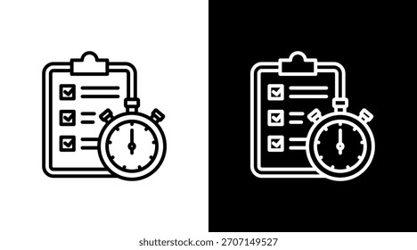 Timely Reporting White Icon Set Design
