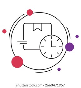 Icono de envío oportuno, entrega rápida y confiable, garantía de envío a tiempo, Vector