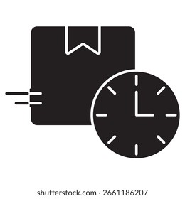 Icono de envío oportuno, entrega rápida y confiable, garantía de envío a tiempo, Vector