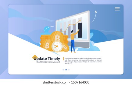 Timely updates, illustration of update information on digital money applications