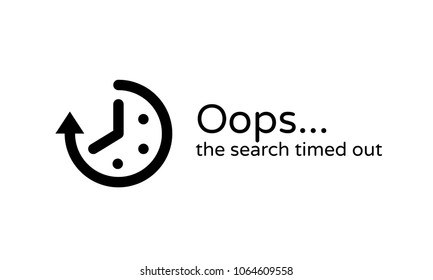 Timeout error web page or oops 404 session time out vector background