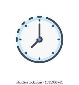 Icono de línea de color del reloj del reloj del reloj. Reloj y reloj de Vector de contorno de signo colorido.