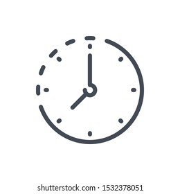 Timepiece clock line icon. Clock and watch vector outline sign.
