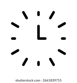 Timepiece Symbol with Ticks Extending from the Center