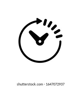 Timepiece Vector Icon On White Background.