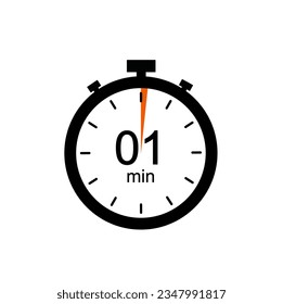 Timer 1 min Icon, 1 Minuten digitale Timer.