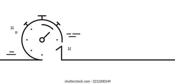 Timer 1 minute line icon. Stopwatch time sign. Countdown clock symbol. Minimal line illustration background. Timer line icon pattern banner. White web template concept. Vector