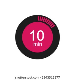 Timer 10 min Icon, 10 Minuten digitale Timer. Uhr, Timer und Countdown.