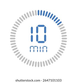 Timer 10 minute. Stopwatch isolated set icons. Countdown timer symbol icon set. vector illustration.