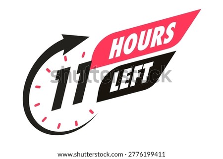 Timer 11 hours left arrow clock icon