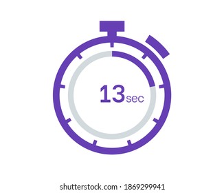 Timer 13 sec icon, 13 seconds digital timer. Clock and watch, timer, countdown