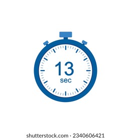 Timer 13 sec icon, 13 seconds digital timer. Clock and watch, countdown.
