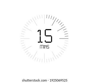 Timer 15 Minuten Symbol, 15 Minuten digitaler Timer