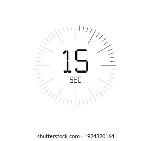 Timer 15 Sec Icon, 15 Seconds Digital Timer