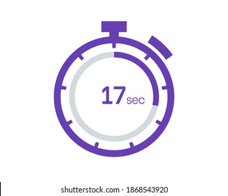 Timer 17 sec icon, 17 seconds digital timer. Clock and watch, timer, countdown