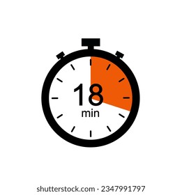 Timer 18 min Icon, 18 Minuten digitale Timer.