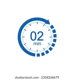 Timer 2 min Symbol, 2 min Digital Countdown Timer Vektorsymbol.