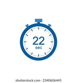 Timer 22 sec icon, 22 seconds digital timer. Clock and watch, countdown.