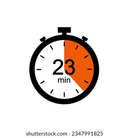 Timer 23 min Icon, 23 Minuten digitale Timer.