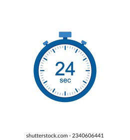 Timer 24 sec icon, 24 seconds digital timer. Clock and watch, countdown.
