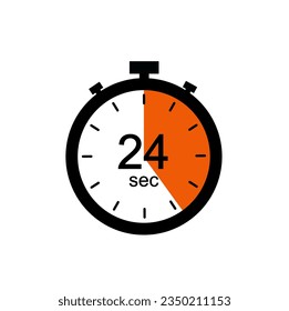 Icono de temporizador de 24 segundos, temporizador digital de 24 segundos.