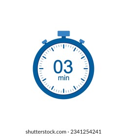 Timer 3 min icon, 3 minutes digital timer. Clock and watch, countdown.
