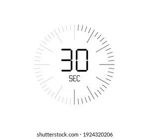 Timer 30 Sec Icon, 30 Seconds Digital Timer