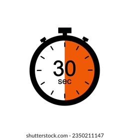 Timer 30 sec icon, 30 seconds digital timer.
