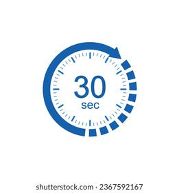 Timer 30 secends icon, 30 sec Digital Countdown Timer Vector Icon.