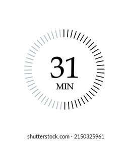 Timer 31 mins icon, 31 minutes digital timer.