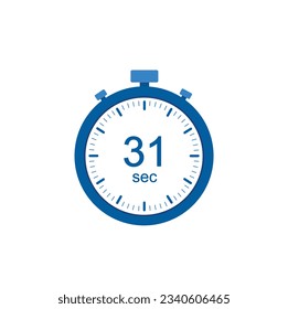 Timer 31 sec icon, 31 seconds digital timer. Clock and watch, countdown.