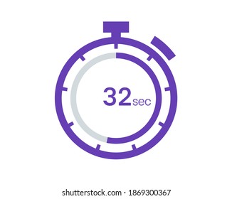 Timer 32 Sek Icon, 32 Sekunden digitale Zeitgeber. Uhr und Uhr, Timer, Countdown